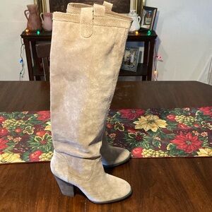 Vince Camuto Knee-High Tan Heeled Boots